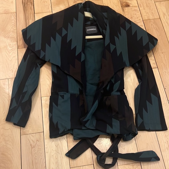 Monrow Printed Wrap Jacket Sz S